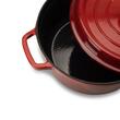 Oala din fonta emailata cu capac HAUSBERG HB-H746, capacitate 5L, diametru 26 cm, adancime 11 cm, interior antiaderent, Rosu
