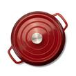 Oala din fonta emailata cu capac HAUSBERG HB-H746, capacitate 5L, diametru 26 cm, adancime 11 cm, interior antiaderent, Rosu