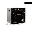Cuptor incorporabil Hausberg HB-8055RST, Electric, Putere 2000 W, 57 l, 4 Functii, Ventilatie, Timer, Clasa A, Negru/Auriu