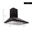 Декоративен аспиратор за вграждане Hausberg HB-1260NG, Всмукателна мощност 400 m3/h, 1 мотор, 60 см, Черен