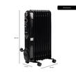 Calorifer electric cu ulei HAUSBERG HB-8915, 3 trepte, 800-1200-2000 W, 9 elementi 110 mm x 580 mm, termostat reglabil, maner si rotite pentru o deplasare facila, indicator luminos functionare, negru