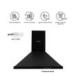 Декоративен аспиратор за вграждане Hausberg HB-1260NG, Всмукателна мощност 400 m3/h, 1 мотор, 60 см, Черен