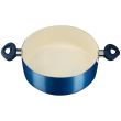 Oala ceramica cu capac Hausberg HB-H714BL, manere silicon, 4 l, 24x10.2 cm, Albastru