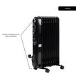 Calorifer electric cu ulei HAUSBERG HB-8915, 3 trepte, 800-1200-2000 W, 9 elementi 110 mm x 580 mm, termostat reglabil, maner si rotite pentru o deplasare facila, indicator luminos functionare, negru