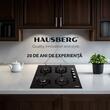 Pachet incorporabil HAUSBERG Cuptor electric HB-8051IN, 2000 W, 76 l, 4 Functii, Clasa A, Plita HB-567NG, Gaz, 4 arzatoare, Sistem de siguranta GAZ, Gratar din fonta, Material Sticla, Negru/Inox