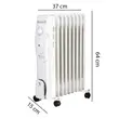 Calorifer electric Hausberg HB-8910AB, 2000 W, 9 elementi, 3 nivele de putere, termostat reglabil, Alb