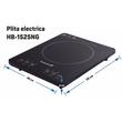 Plita cu inductie Hausberg HB-1525NG, 2000W, Touch control, o zona de gatit, Negru
