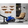 Прахосмукачка с платнена торба Hausberg HB-2080BL, 700W, Капацитет 1.5L, Синя