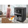 HAUSBERG HB-2340 Фритюрник с горещ въздух, 1300-1500 W, 5 литра, 30 мин. таймер, автоматично спиране, светлинен индикатор, регулируем термостат 80-200 градуса C, защита от прегряване, неплъзгащи се крачета, Черен