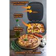 Aparat electric pentru pizza si grill HAUSBERG HB-3565, 1400-1700W, Placa deincalzire cu doua laturi, Termostat, Bachelina