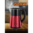 Cana fierbator Hausberg HB-3618RS, 1500 W, 2 L, Baza rotativa 360 grade, Indicator luminos, Oprire automata, Rosu