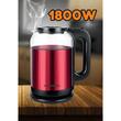 Cana electrica fierbator HAUSBERG HB-3622RS, 1500 - 1800W, capacitate 2L, oprire automata, indicator luminos, Rosu-Negru
