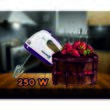 Mixer de mana, Hausberg HB-4112MV, Alb/Mov, 250 W, 7 viteze