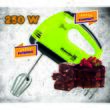 Mixer de mana, Hausberg HB-4112VR, Alb/Verde, 250 W, 7 viteze