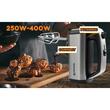 Mixer de Mana HAUSBERG HB-4201NG, 5 viteze, Motor din cupru, 250W-400W, Carcasa Inox, Negru