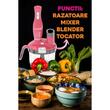 Blender 4 in 1 Hausberg HB-7710RZ, capacitate bol 1.5 l, 1500 W, functie turbo, Roz