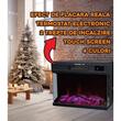 Semineu electric cu ventilator si telecomanda Hausberg HB-8221NG, 2000W, efect de flacara reala, 2 trepte de incalzire, termostat electronic, 4 culori, touch screen, metal si sticla