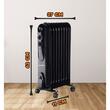 Calorifer electric cu ulei HAUSBERG HB-8915, 3 trepte, 800-1200-2000 W, 9 elementi 110 mm x 580 mm, termostat reglabil, maner si rotite pentru o deplasare facila, indicator luminos functionare, negru