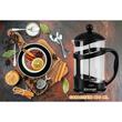 Infuzor din sticla pentru Cafea/Ceai HB-H 129, filtru inox, 800 ml, Negru