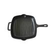  HAUSBERG HB-H1562 Емайлиран чугунен тиган за скара, диаметър 27 см, дълбочина 4,5 см, дръжка 15 см, незалепващо покритие, съвместим с всички котлони, черен