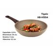 Tigaie HAUSBERG HB-H1554, 24cm, 2L, piatra de granit presat din aluminiu, bej