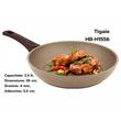 Tigaie HAUSBERG HB-H1556, 26cm, 2.4L, piatra de granit presat din aluminiu, bej