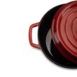 Oala din fonta emailata cu capac HAUSBERG HB-H742, capacitate 3L, diametru 22 cm, adancime 10 cm, interior antiaderent, Rosu