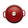 Oala din fonta emailata cu capac HAUSBERG HB-H742, capacitate 3L, diametru 22 cm, adancime 10 cm, interior antiaderent, Rosu