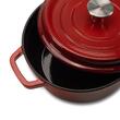 Oala din fonta emailata cu capac HAUSBERG HB-H744, capacitate 4L, diametru 24 cm, adancime 11 cm, interior antiaderent, Rosu