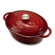Oala din fonta emailata cu capac HAUSBERG HB-H750, capacitate 4.5L, diametru 30x23 cm, adancime 12 cm, interior antiaderent, Rosu