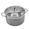 Oala din inox cu capac HAUSBERG HB-H776, capacitate 8.5 l, diametru 26 cm, fund dublu