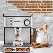 Espressor cafea HAUSBERG HB3725, cafea macinata, 15 bar, 850-1000 W, gri cu negru