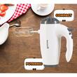 Mixer de mana Hausberg HB-4119AB, 5 viteze, putere 300W, motor de cupru, Alb
