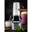 Blender 2 in 1 , putere 1000W, Hausberg HB7705NG, Nutrition Extractor,8 piese, Negru