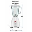 Blender HAUSBERG HB-7760AB, 350W, 1.5L, 3 trepte viteza, functie Pulse, zdrobire gheata, 4 lame detasabile, Alb