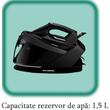 Statie de calcat HAUSBERG HB-7925NG, 3000W, 40-50g/min, 1.5l, auto-curatare, termostat, talpa ceramica, negru