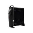 Calorifer electric cu ulei HAUSBERG HB-8945, o singura treapta de incalzire, 1000-1200 W, 9 elementi 110 mm x 330 mm, termostat reglabil, maner si rotite pentru o deplasare facila, indicator luminos functionare, negru