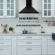 Декоративен аспиратор за вграждане Hausberg HB-1260NG, Всмукателна мощност 400 m3/h, 1 мотор, 60 см, Черен