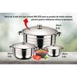 Set 3 oale din inox Ertone MN-515 cu 3 capace din sticla, 20cm/3.2L, 22cm/4,5L, 24cm/6,3L, Inox