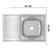 Chiuveta bucatarie Freddo SN7001D/Q32, pentru masca, finisaj anticalcar, cuva dreapta, 80x50cm, inox