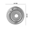 Chiuveta bucatarie Freddo SN9000, pentru blat, anticalcar, finisaj anticalcar, cu preaplin, diametru 49cm, rotunda, inox