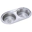 Chiuveta bucatarie Freddo SN9024, pentru blat, cuva stanga si dreapta, anticalcar, dimensiune 83x43.5 cm, inox
