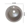 Chiuveta bucatarie Sanitec Pi SN9032BEJ, granit-compozit, bej, 1 cuva rotunda, 49 cm