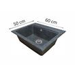 Chiuveta bucatarie Sanitec Vena SN9034NG, granit-compozit, negru, 1 cuva dreptunghiulara, 60 x 50 cm