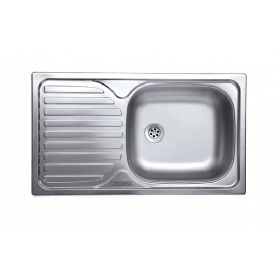 Chiuveta Sanitec ERT-C 408D, pentru blat, cuva dreapta, anticalcar, 76x43,5cm, Inox