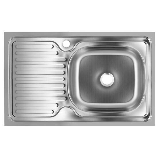 Chiuveta bucatarie pentru masca SANITEC EC-416/D, cuva dreapta,  80x50 cm, 0.6 mm, Inox