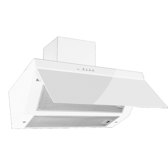 Hausberg HB-1275AB декоративен аспиратор за вграждане, 60 см, всмукателна мощност 450 м3/ч, алуминиев филтър, Бял