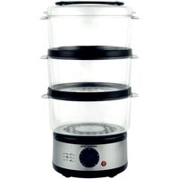 Aparat de gatit cu aburi Hausberg HB-1355, Putere 400 W, 7.2 L, 3 tavi demontabile, capacitate: 2.4 L /tava, Argintiu