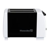 Prajitor de paine HAUSBERG HB-150NG, 750W, 7 setari, 2 felii, oprire automata, picioare anti-alunecare, Negru-Alb