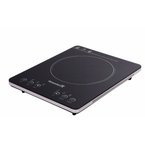 Plita electrica Hausberg HB-1525GR, Gri, 2000W, Un arzator, Touch Screen